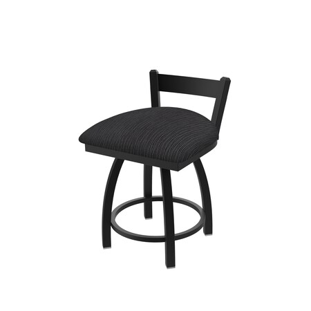 Holland Bar Stool Co 18" Low Back Swivel Vanity Stool, Black Wrinkle, Graph Anchor Seat 82118BW014